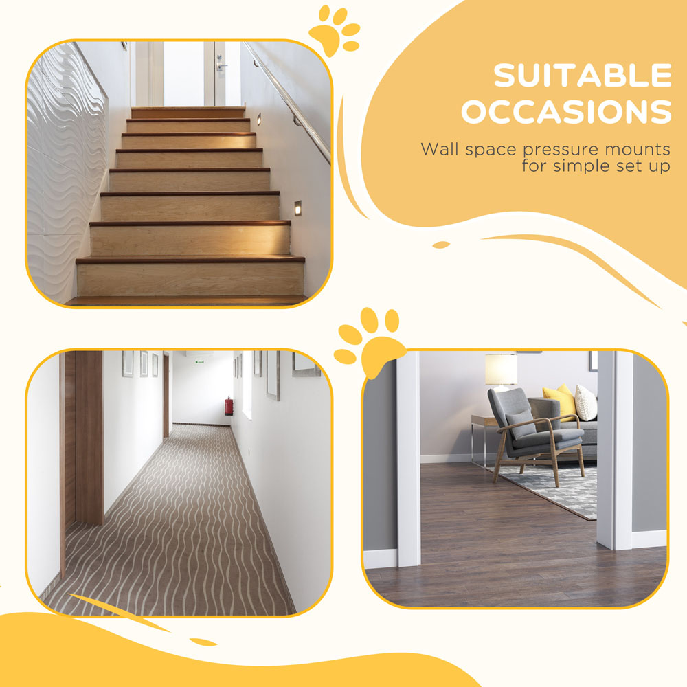 PawHut Black 74-94cm Adjustable Metal Pet Safety Gate Image 6