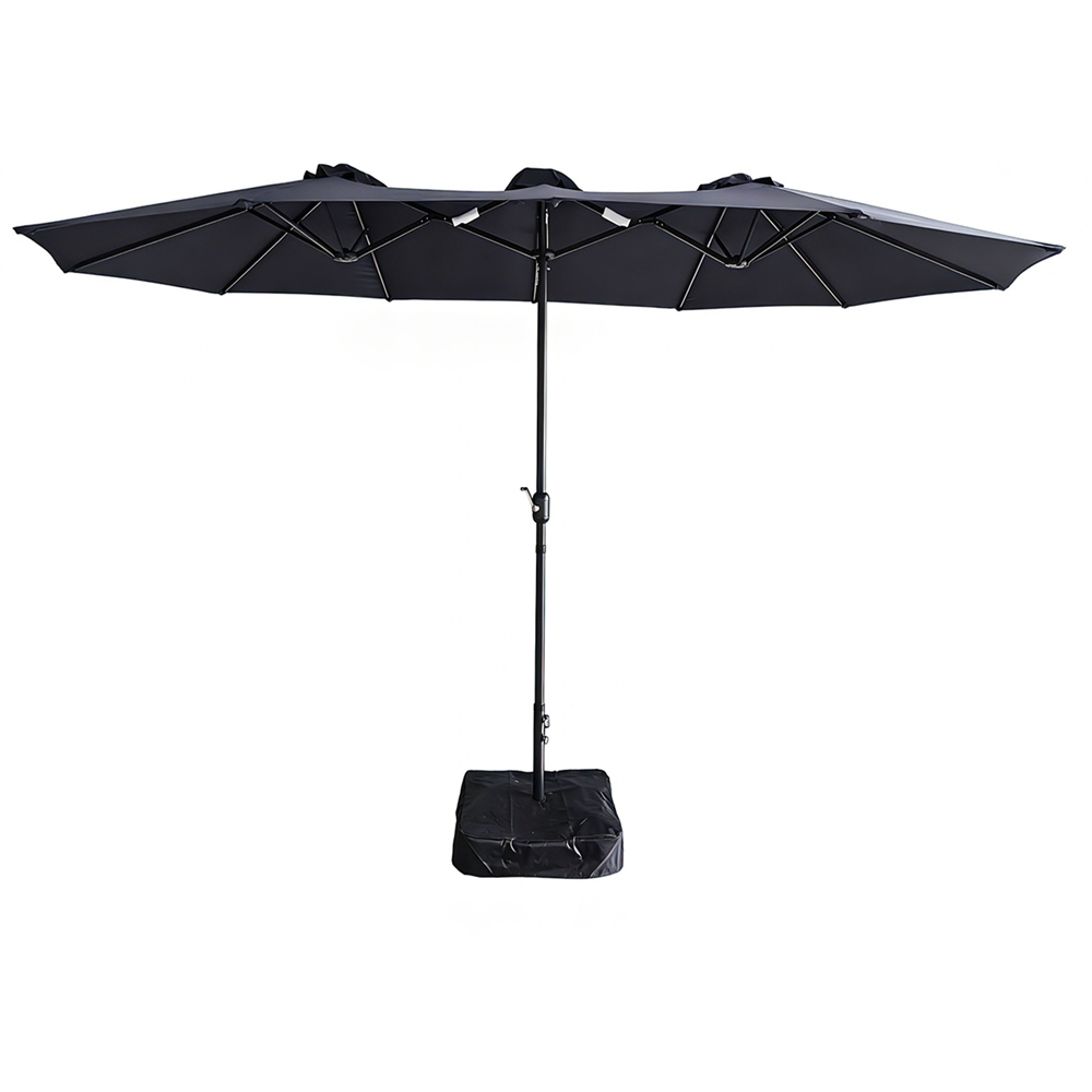 Gr8 Garden Navy Blue Double Sided Parasol 4.6m Image
