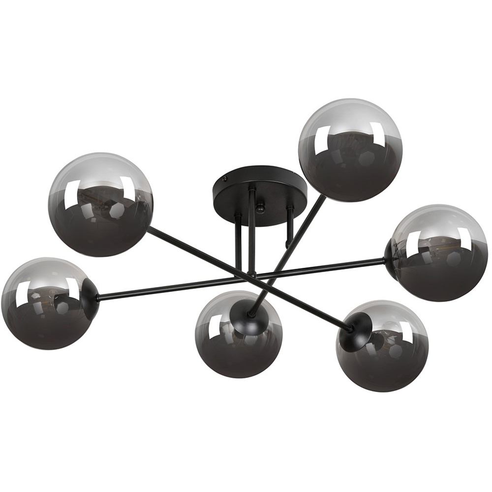 Emibig Brendi 6 Light Graphite Shade Black E14 Ceiling Light Image 1