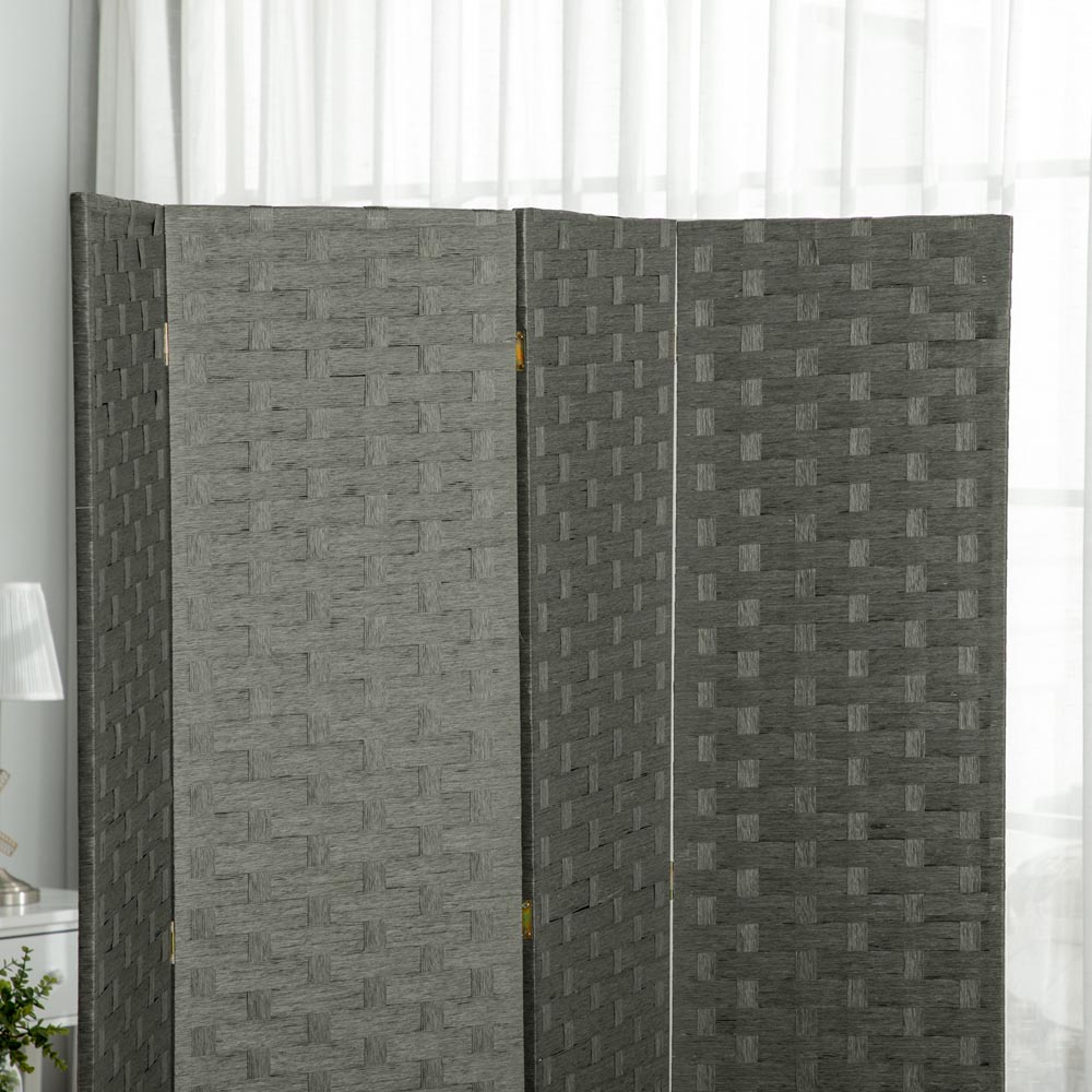 Portland 4 Panel Grey Folding Privacy Screen 169.5 x 159.5cm Image 3