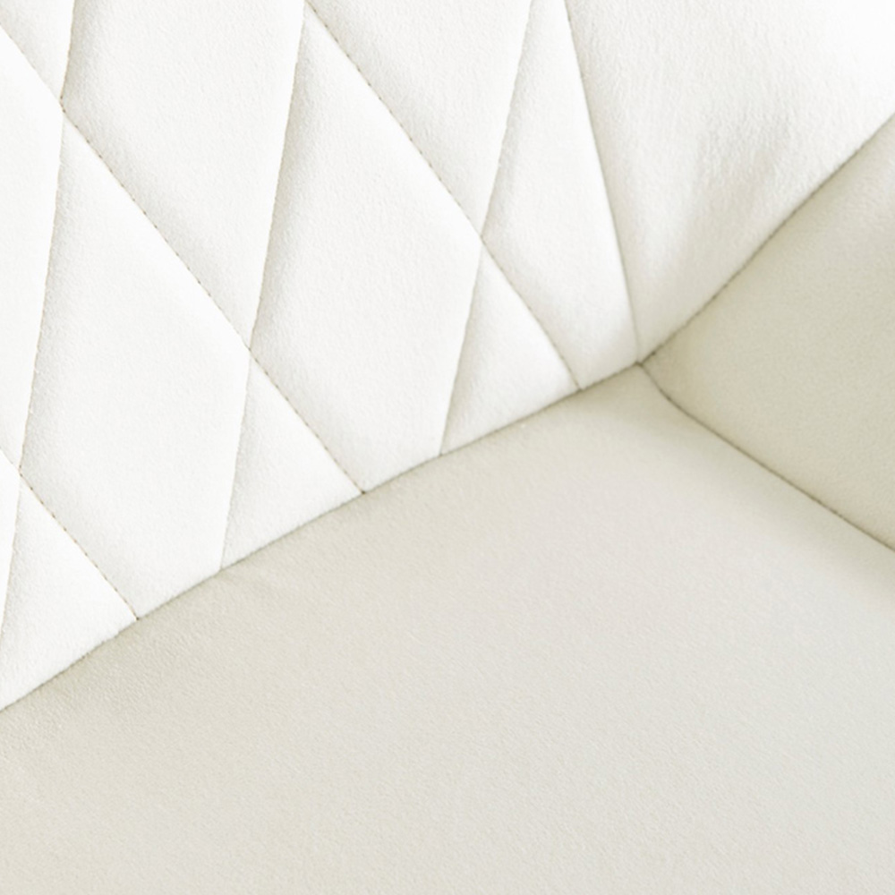 Furniturebox Arona Cesano Marble Effect 6 Seater Dining Set White Chrome and Cream Image 8