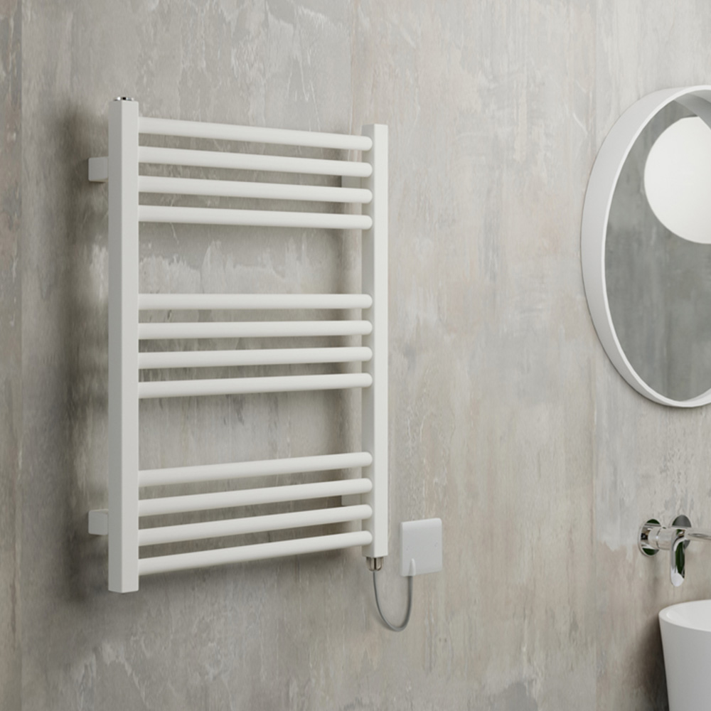 Terma Fiona E Soft Matt White Electric Towel Rail 660 x 500mm Image 2