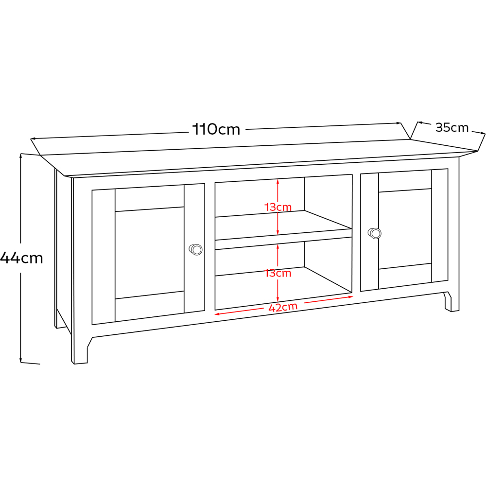 FWStyle Taberno 2 Door 2 Shelf Sage Green and Oak Wide TV Unit Image 9