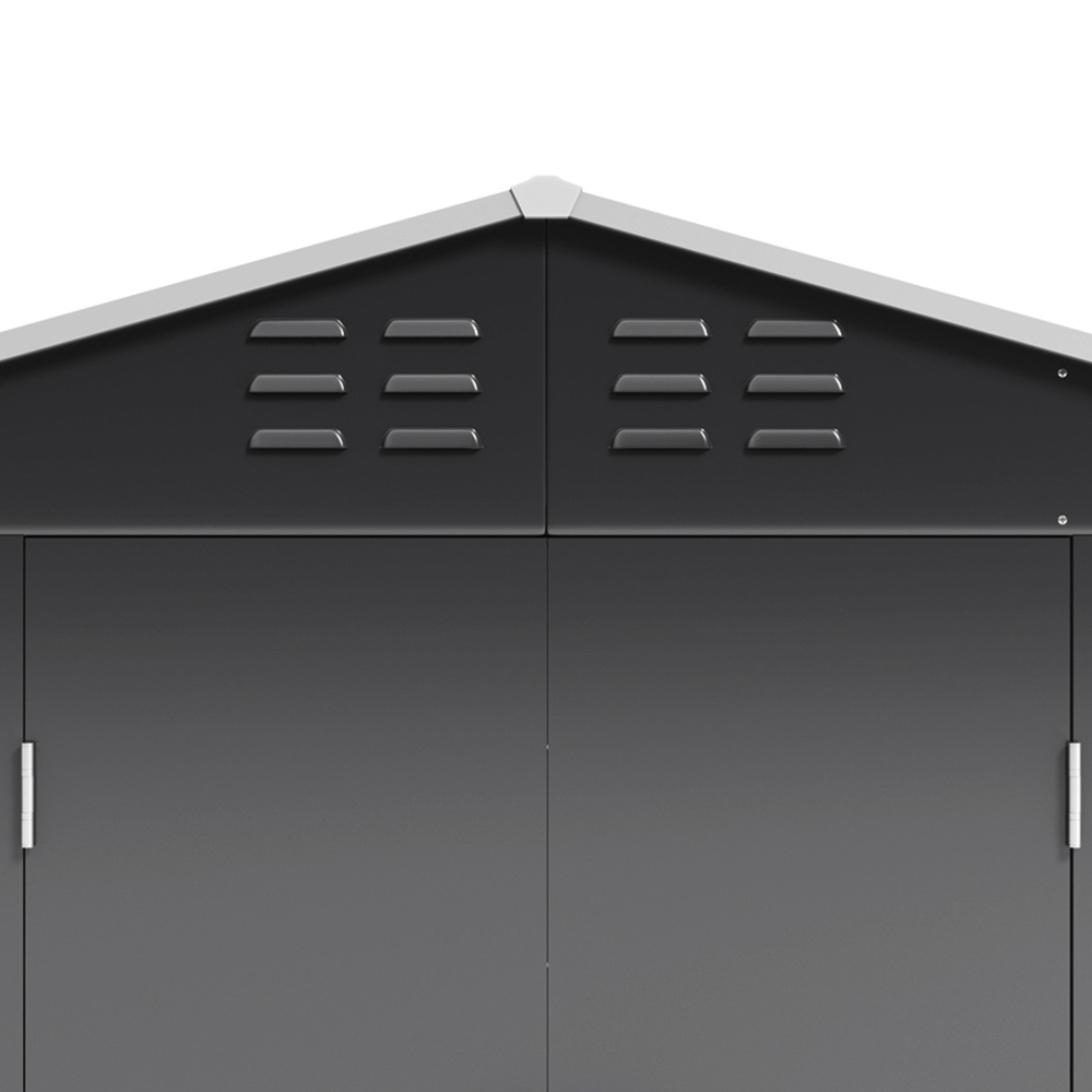 Living and Home 8 x 8.5ft Charcoal Black Steel Apex Graden Shed Image 4