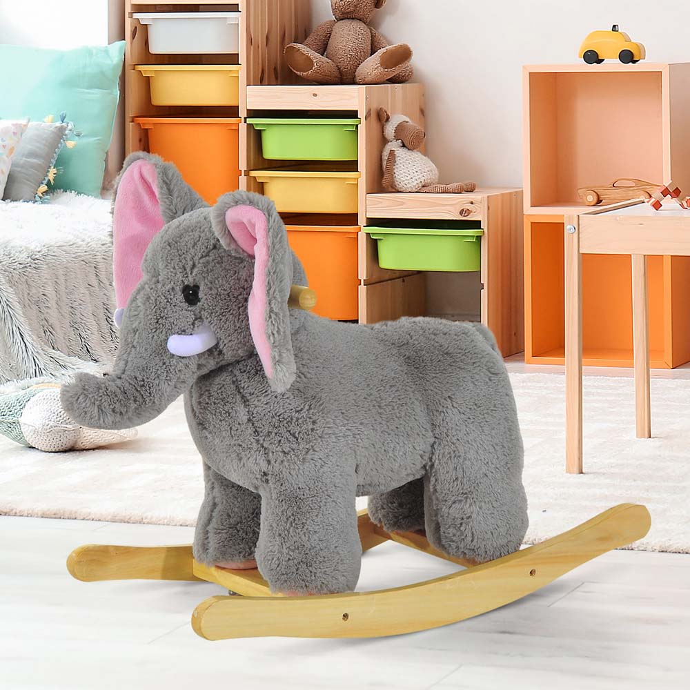 Tommy Toys Rocking Elephant Baby Ride On Grey Image 2