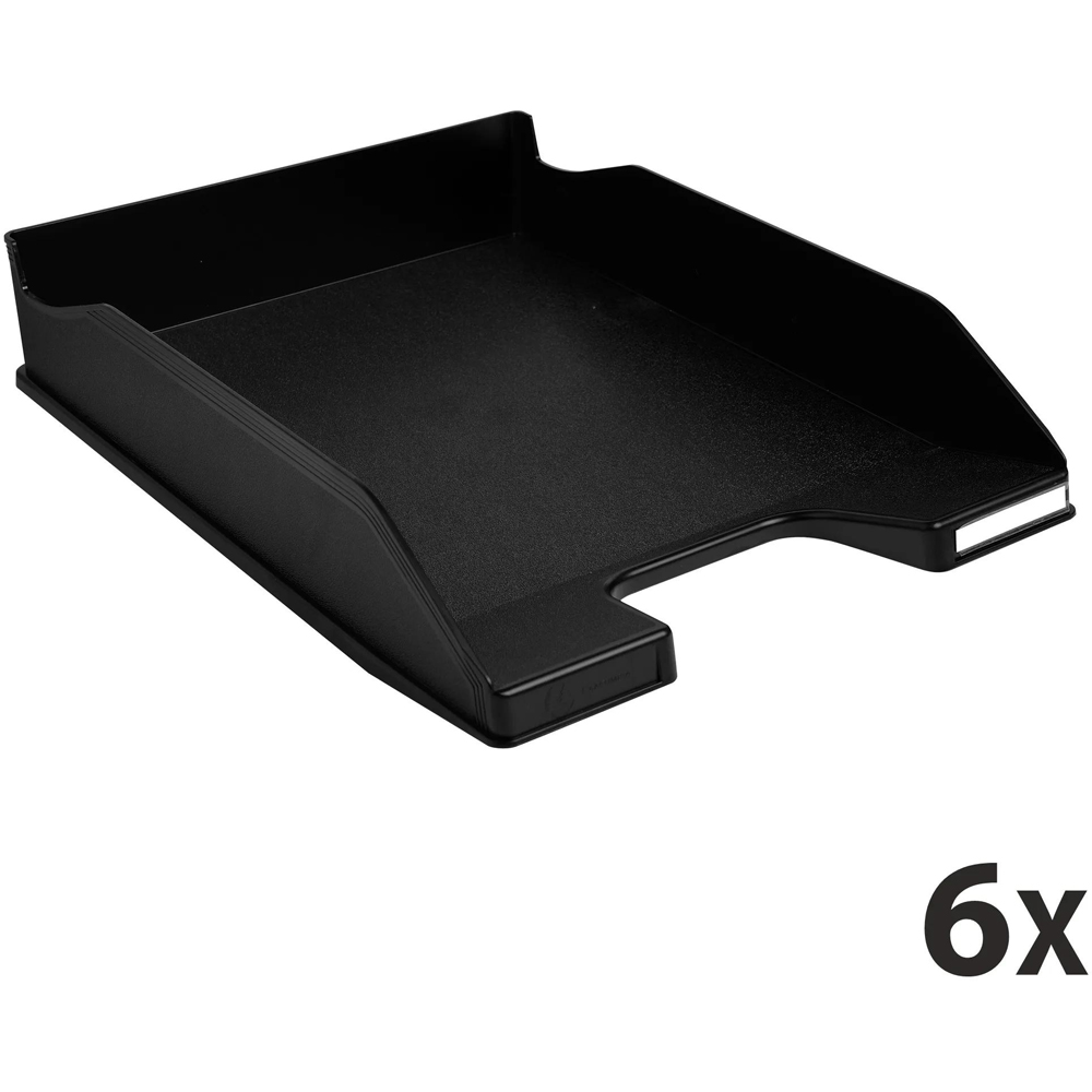 Exacompta Crystal Combo Midi Black Letter Tray 6 Pack Image 4