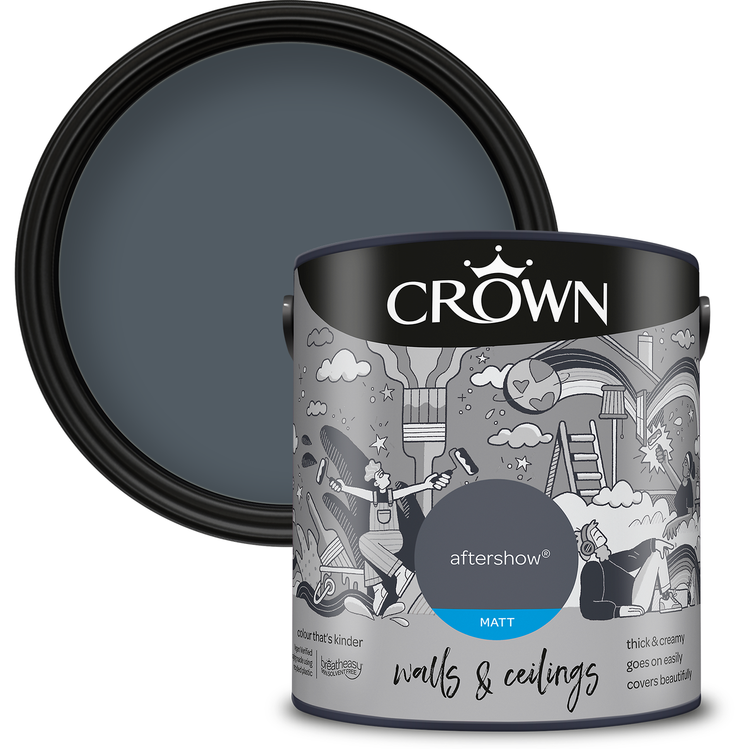 Crown Wall and Ceilings Aftershow Matt Emulsion 2.5L Image 1