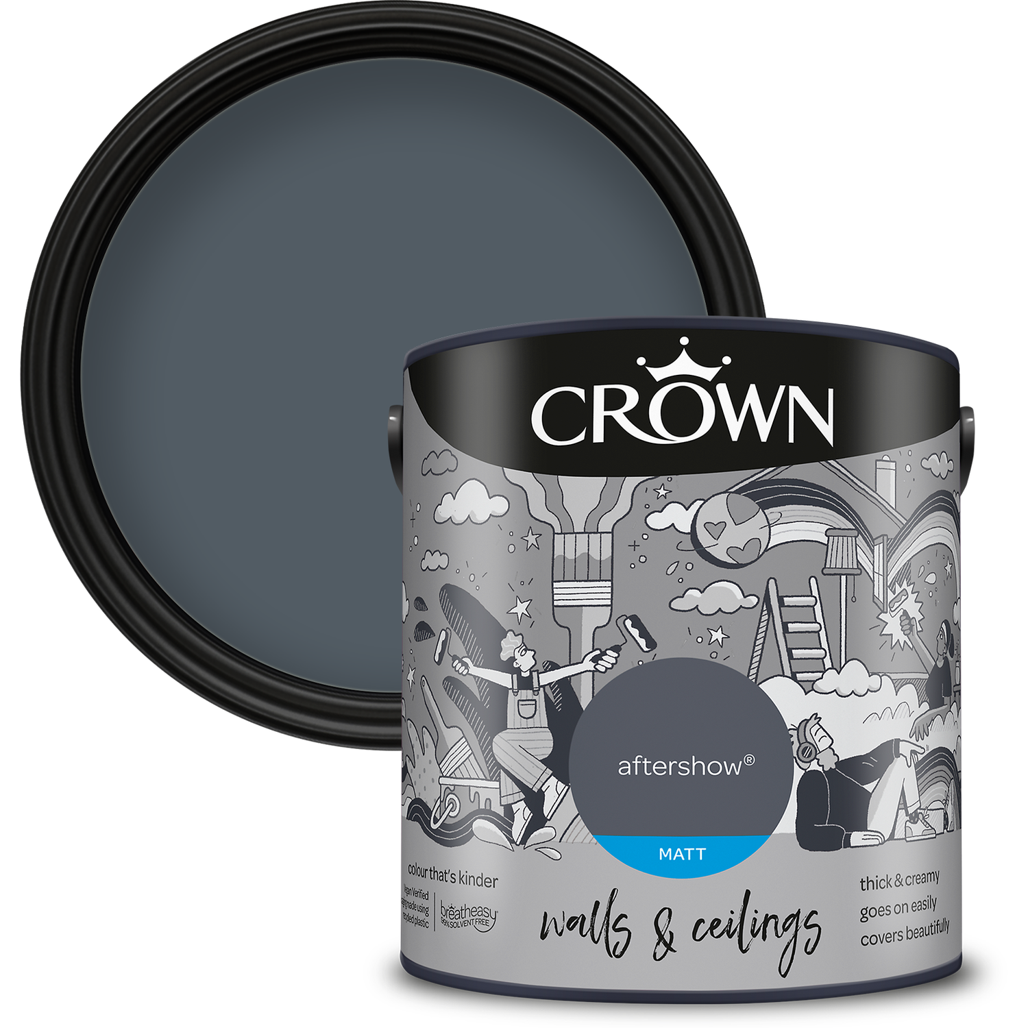 Crown Wall & Ceilings Aftershow Matt Emulsion 2.5L Image 1