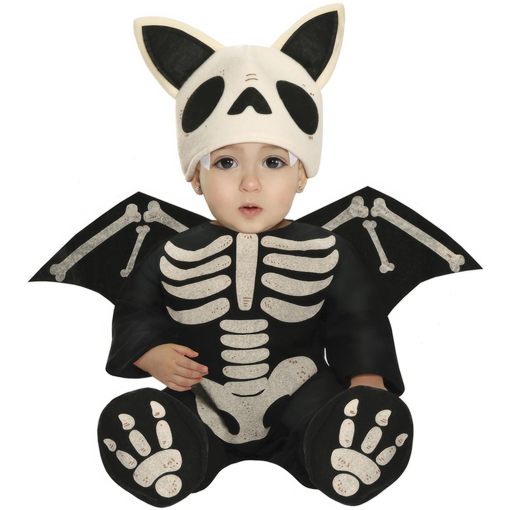Fiestas Guirca Skeleton Bat Black and White Costume 12 to 18 Months Image 1