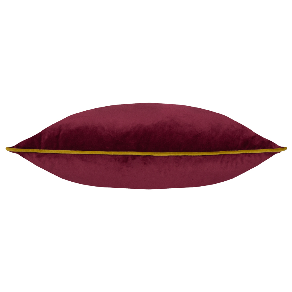 Paoletti Meridian Maroon Moss Velvet Cushion Image 2
