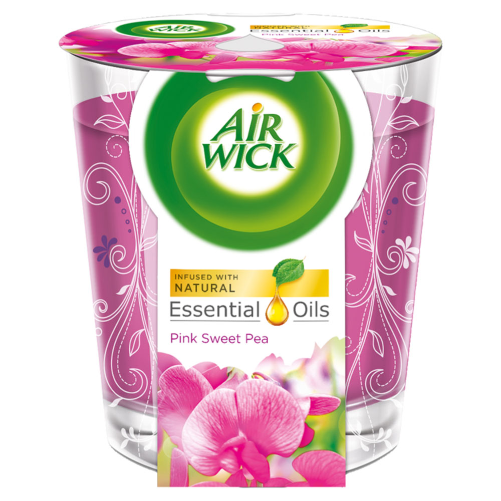 Air Wick Pink Sweet Pea Scented Candle 105g Image
