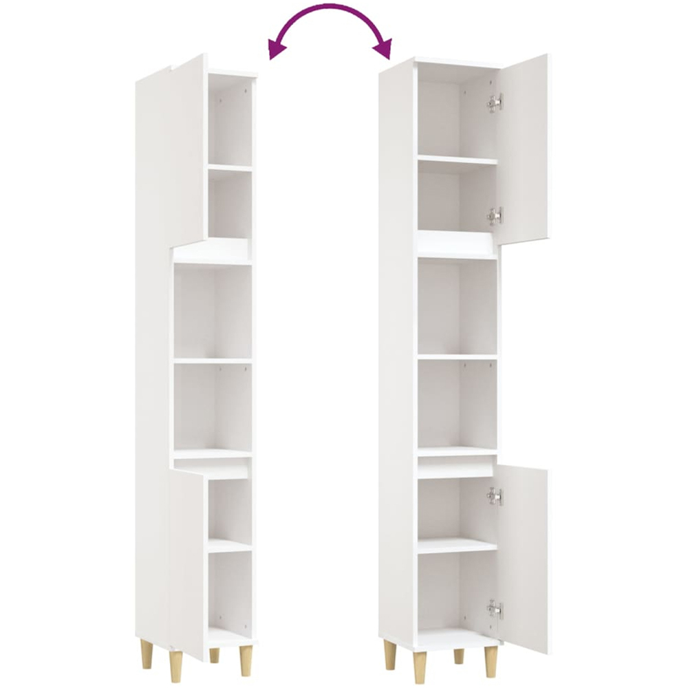 vidaXL 2 Door White Wooden Bathroom Cabinet Image 7