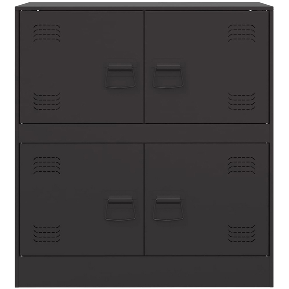 vidaXL 4 Door Black Metal Sideboard Image 6