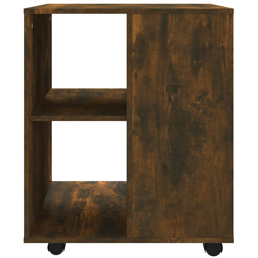 vidaXL 5 Shelf Smoked Oak Rolling Cabinet Image 5