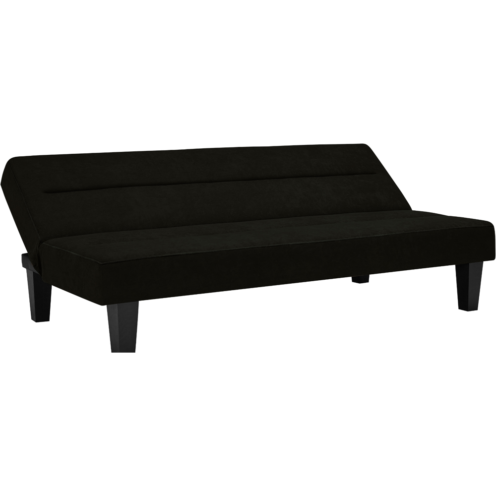 Dorel Kebo 3 Seater Black Velvet Futon Sofa Bed Image 4