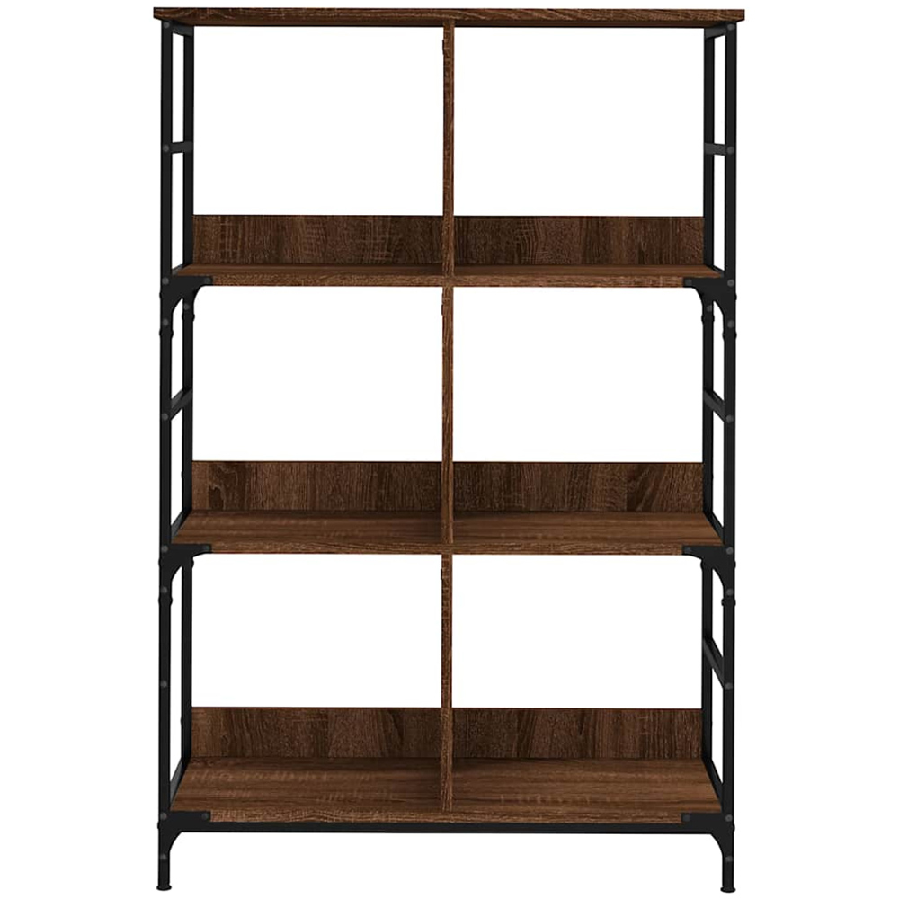 vidaXL 6 Shelf Brown Oak Wooden Bookcase Image 4