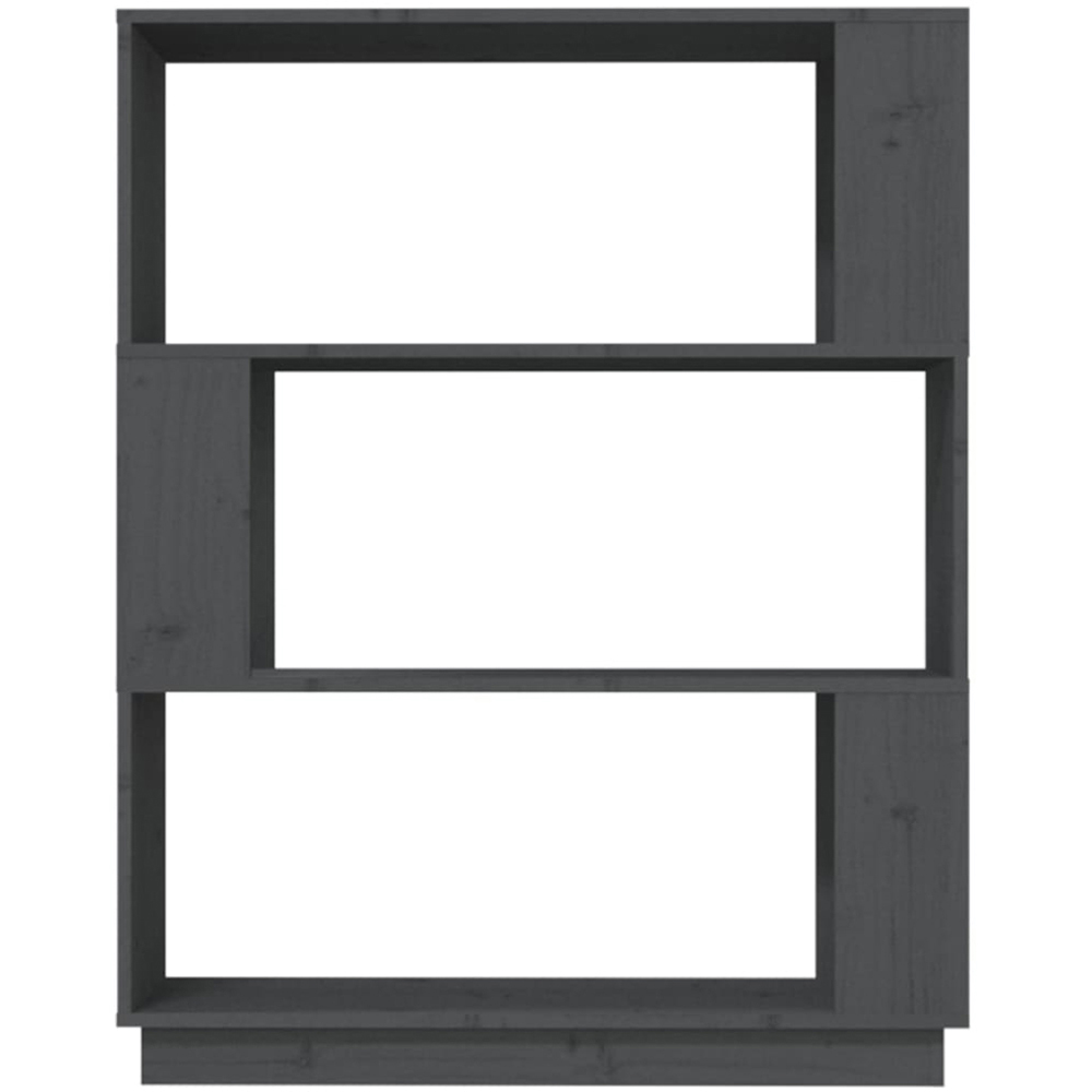 vidaXL 3 Shelf Grey Solid Pine Wood Bookcase Image 3