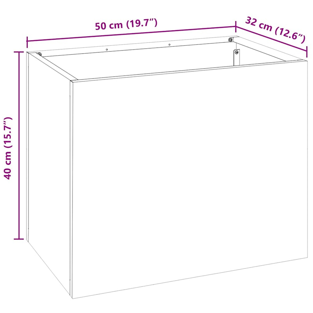 vidaXL Black Cold Rolled Steel Garden Planter 40 x 50 x 32cm Image 8