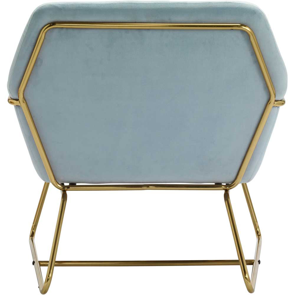 Charles Sky Blue and Gold Velvet Armchair Image 6