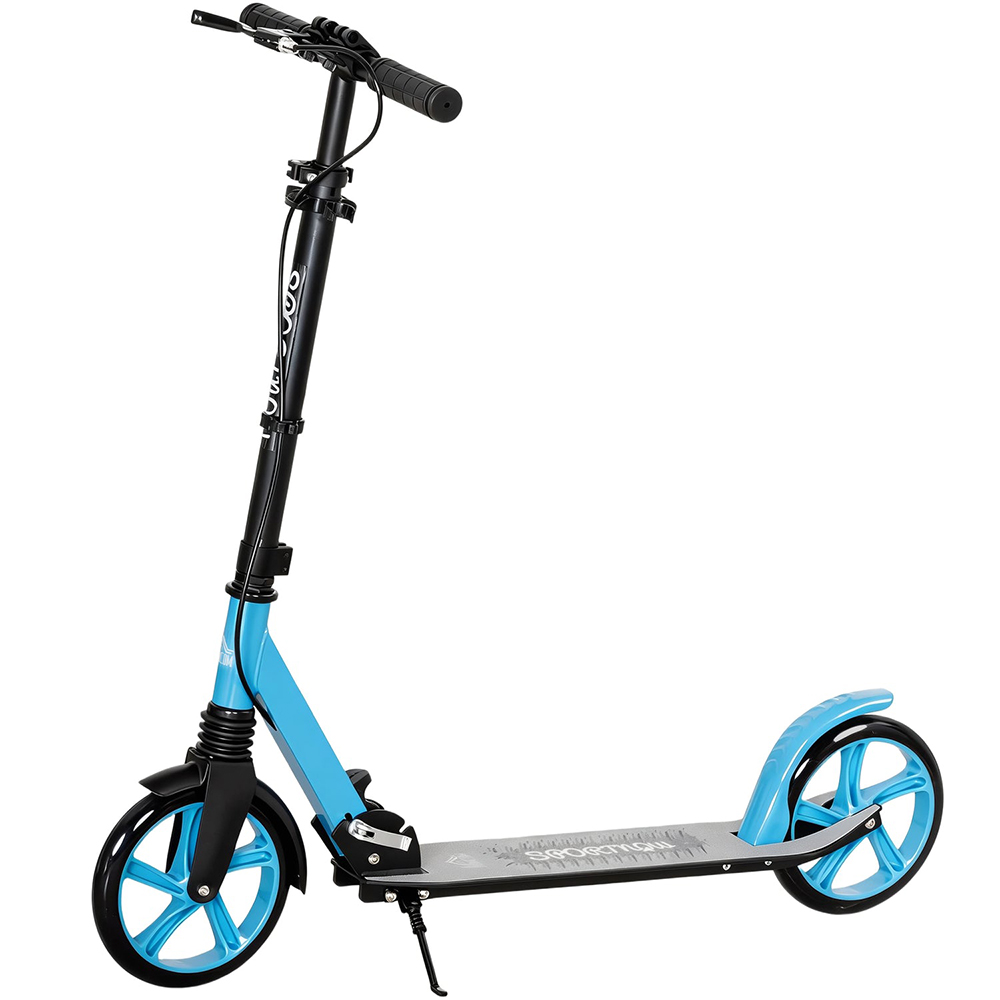 HOMCOM Blue Adjustable Folding Kick Scooter Image 1