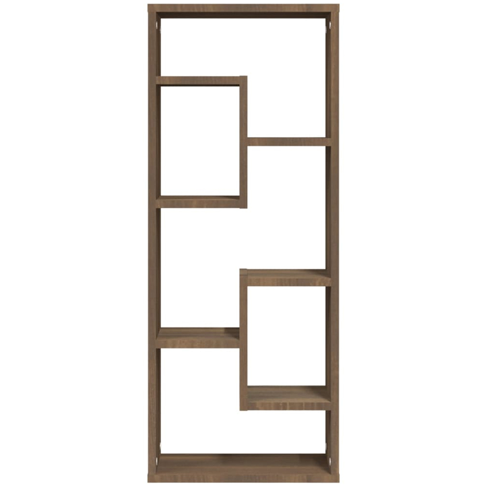 vidaXL 7 Shelf Brown Oak Floating Wall Shelf Image 3