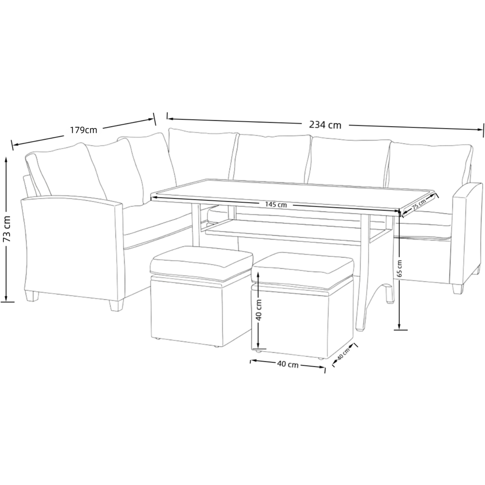 Outdoor Living York 8 Seater Grey Rattan Garden Dining Set Image 8