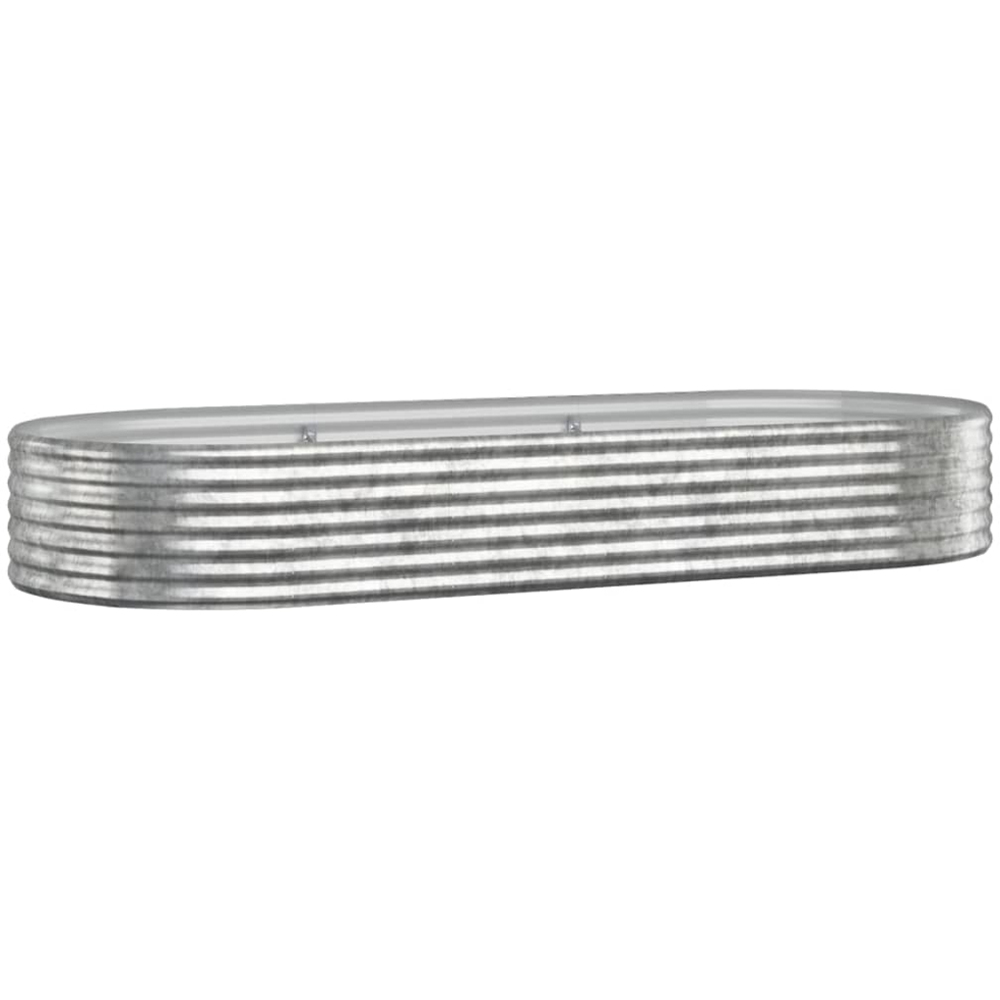 vidaXL Silver Steel Raised Garden Bed 36 x 249 x 100cm Image 1