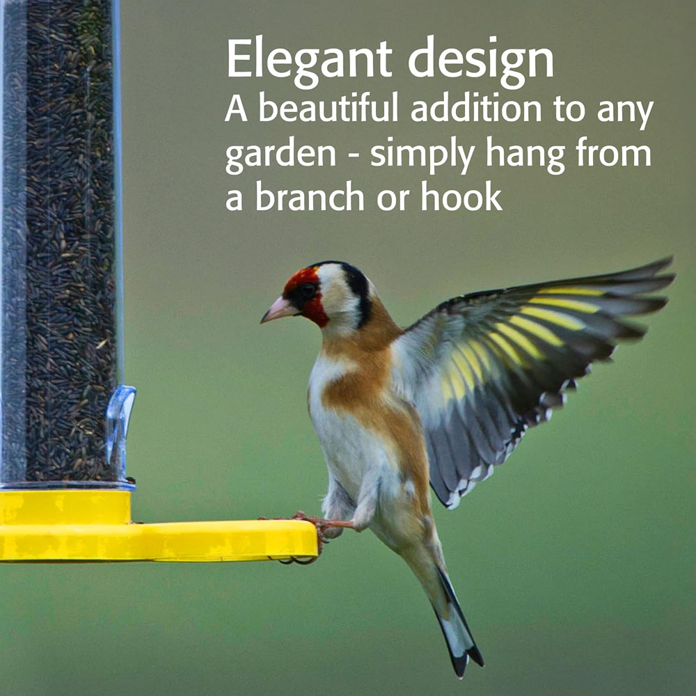 Happy Beaks Jacobi Jayne Goldfinch Finder 2 Port Hanging Bird Niger Seed Feeder Image 6