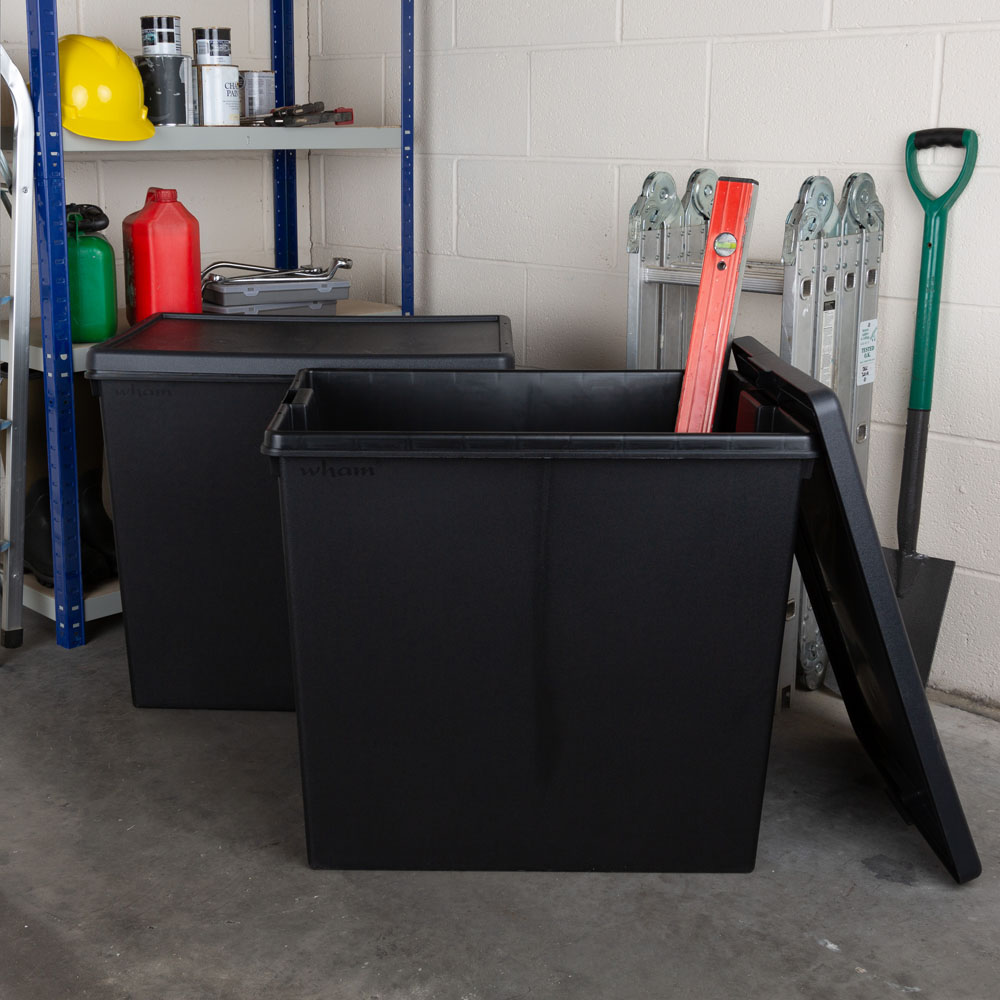 Wham 154L Black Bam Storage Box with Lid 2 Pack Image 7