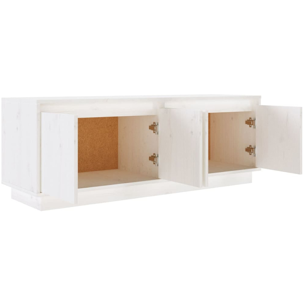 vidaXL 4 Door White Solid Pine TV Cabinet Image 5