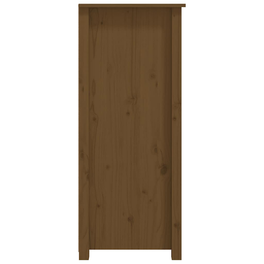 vidaXL 4 Door Honey Brown Solid Pine Wood Sideboard Image 7