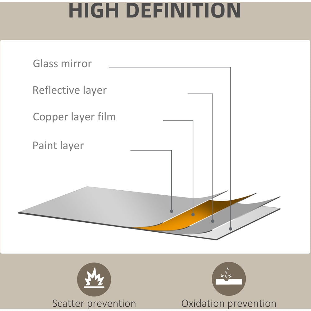 Portland Black Bathroom Wall Mirror 70 x 50cm Image 8