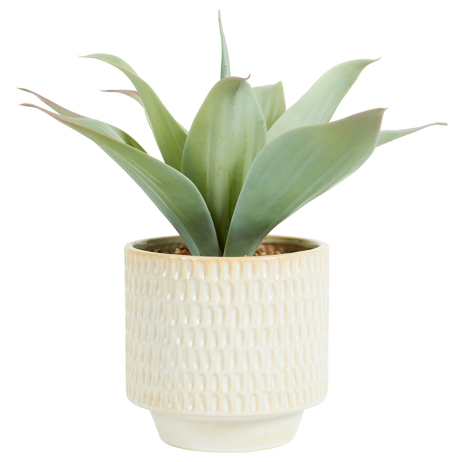 Faux Agave Plant in Dimpled Pot - Green Image 2