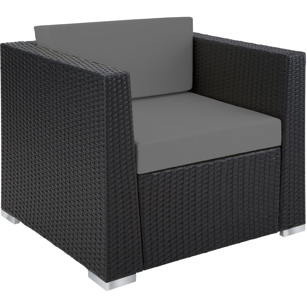 tectake Munich 4 Seater Black Garden Lounge Set with 2 Cushion Cover Set Image 6