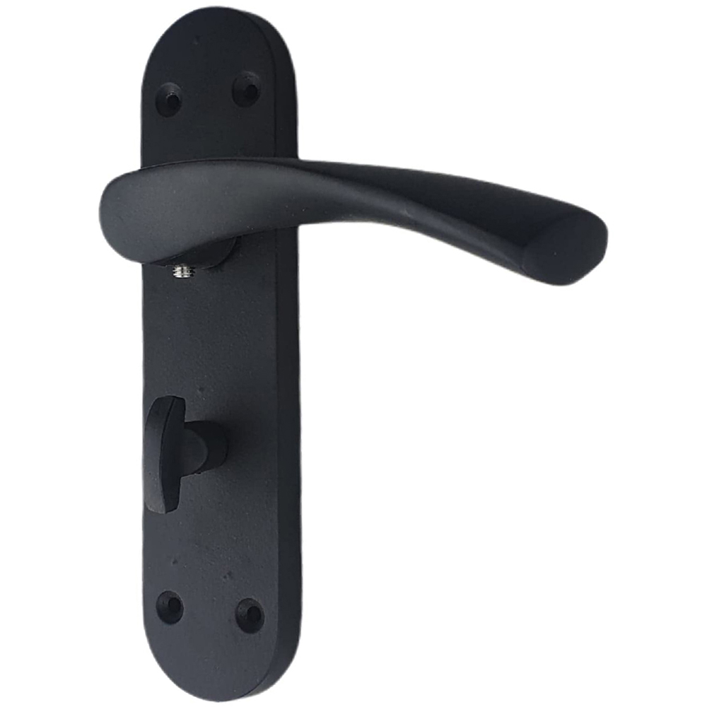 Golden Grace Matt Black Astrid Bathroom Door Handle Set 182 x 45mm Image