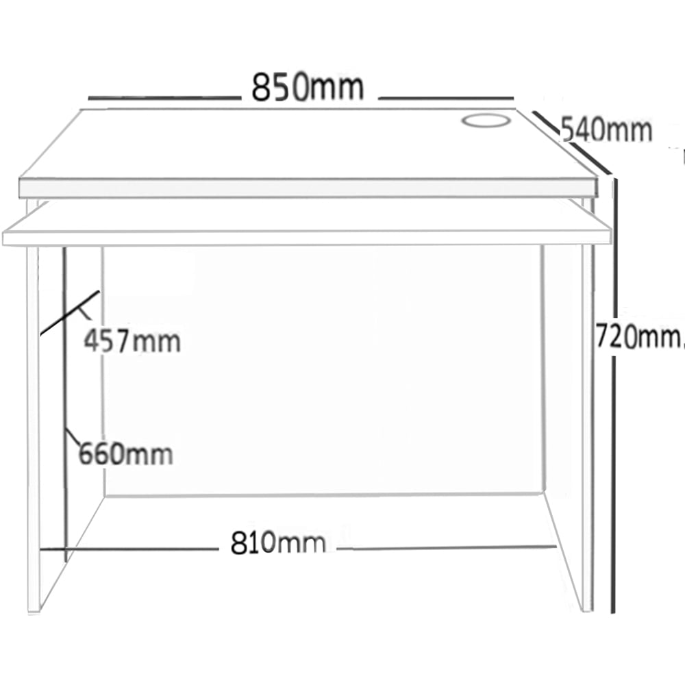 R White Cabinets Home Office Desk with Keyboard Tray Black Image 5
