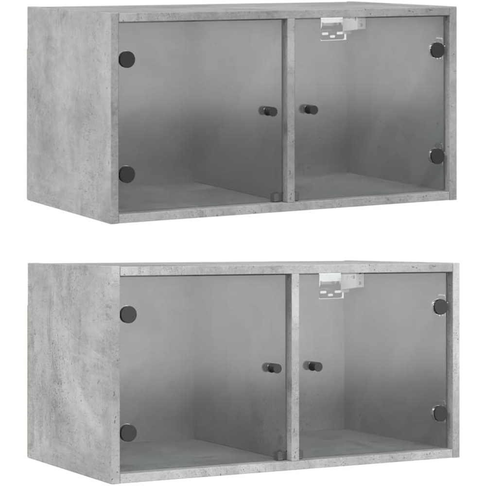vidaXL 2 Door Concrete Grey Wall Cabinet Set of 2 Image 2