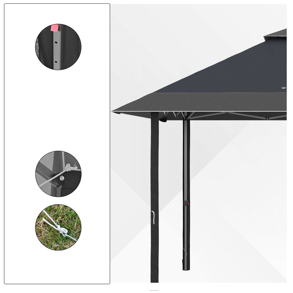 Outsunny 4 x 4m Grey Outdoor Pop Up Adjustable Gazebo with Bag Image 5