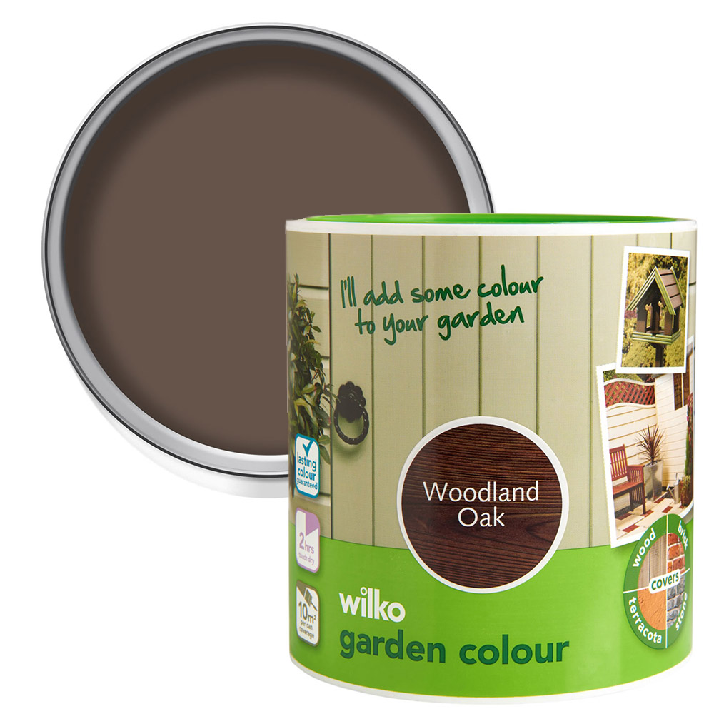 Wilko Garden Colour Woodland Oak Wood Paint 1L Image 1