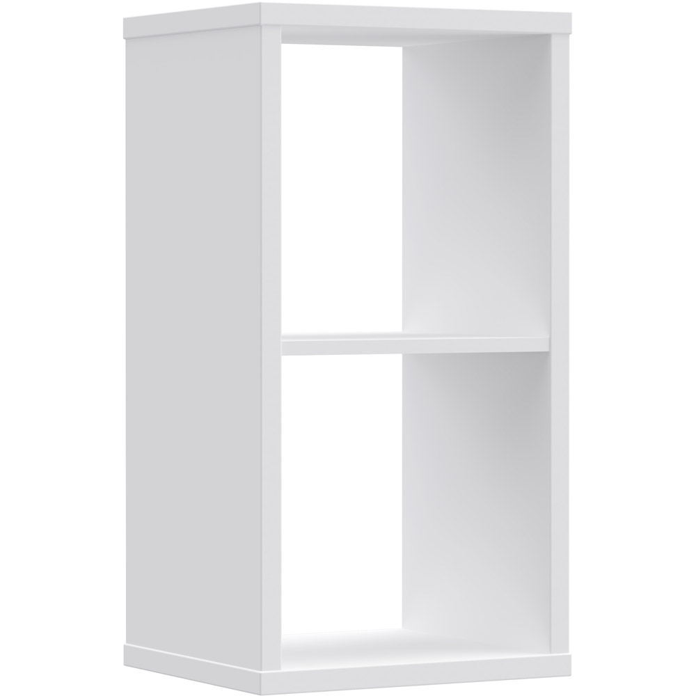 Florence Mauro 2 Shelf White High Gloss Bookshelf Image 2