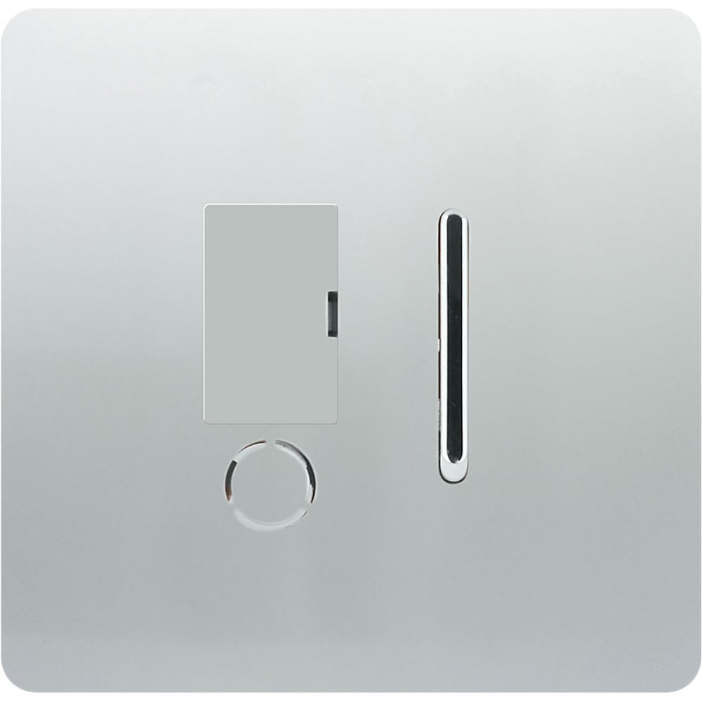 Trendi Switch 13amp Platinum Silver Fused Spur with Flex Outlet Image 1