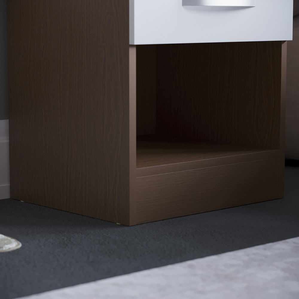 Vida Designs Hulio Single Drawer Walnut and White Bedside Table Image 4