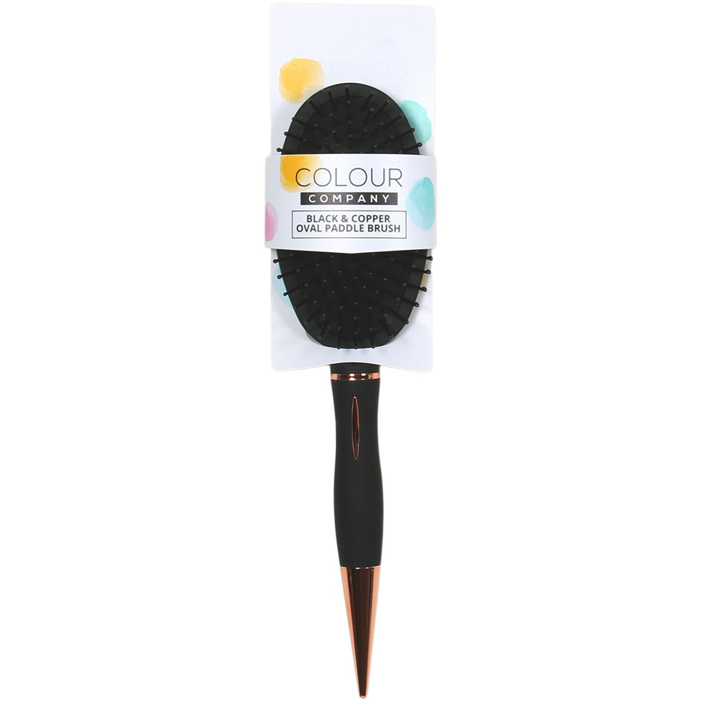 Black and Copper Oval Paddle Brush Image