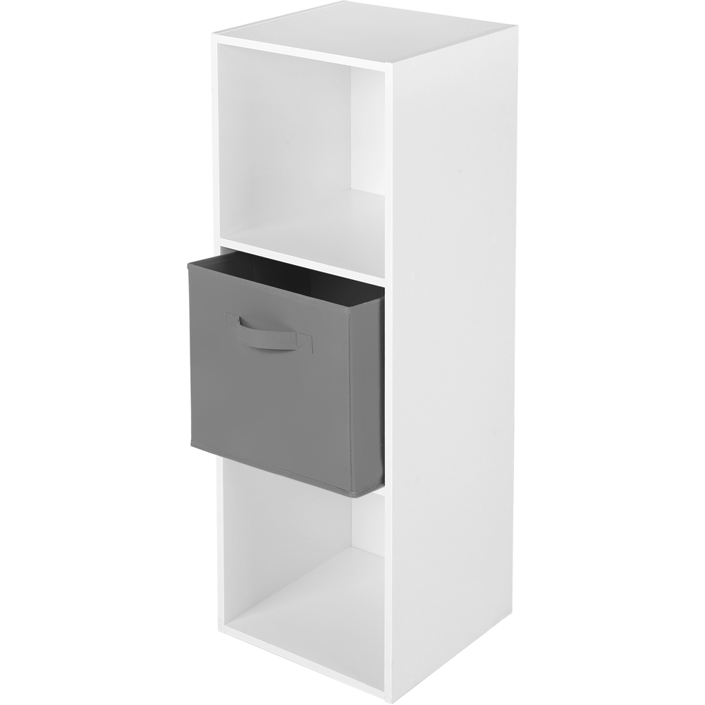 Jane 3 Shelf White Cube Storage Unit with Basket Image 5