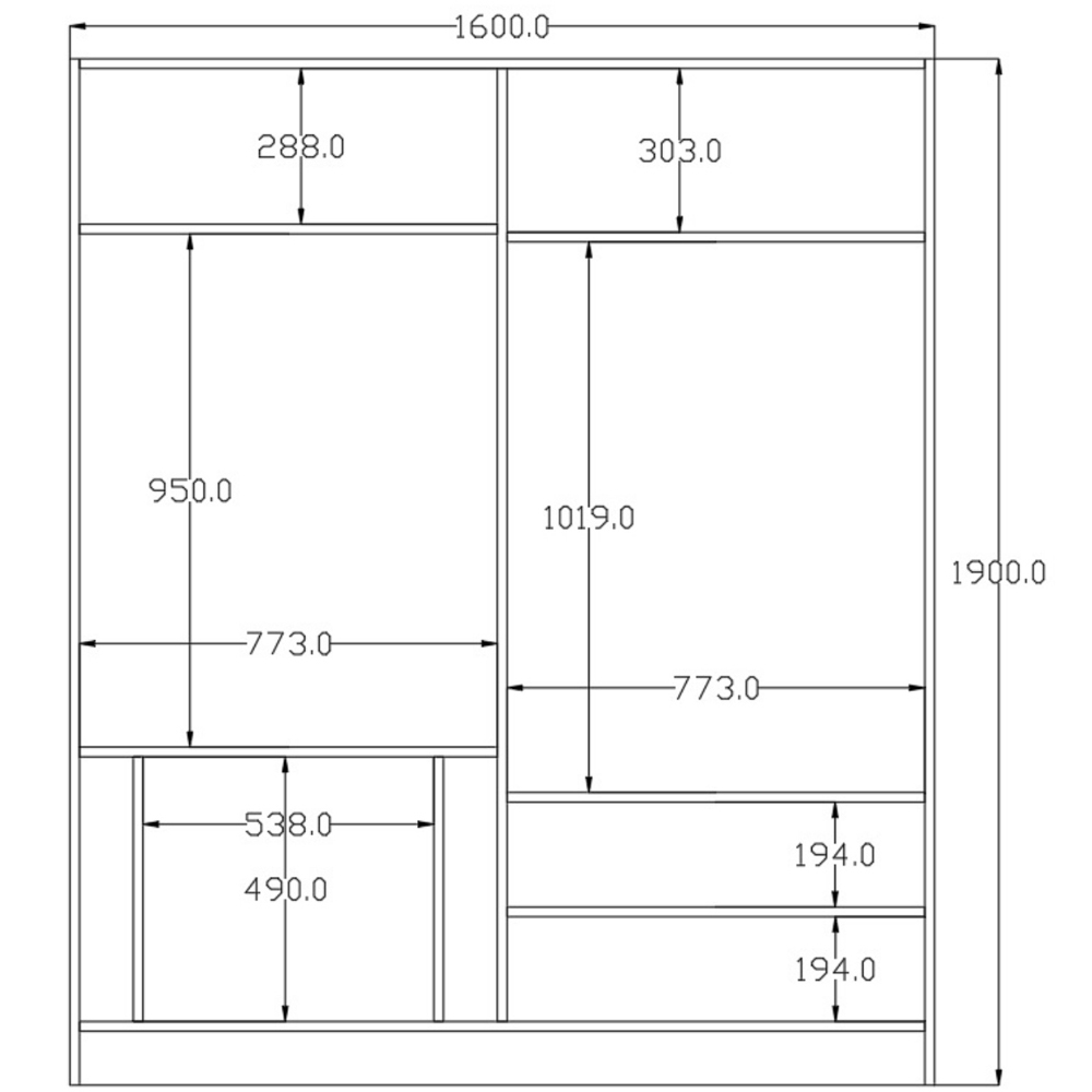Evu Sabro 2 Door White Sliding Wardrobe Image 6