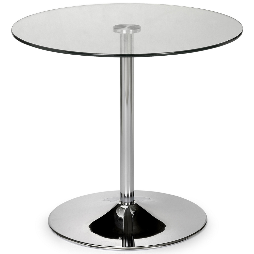 Julian Bowen Kudos 4 Seater Pedestal Dining Table Chrome and Glass Image 2