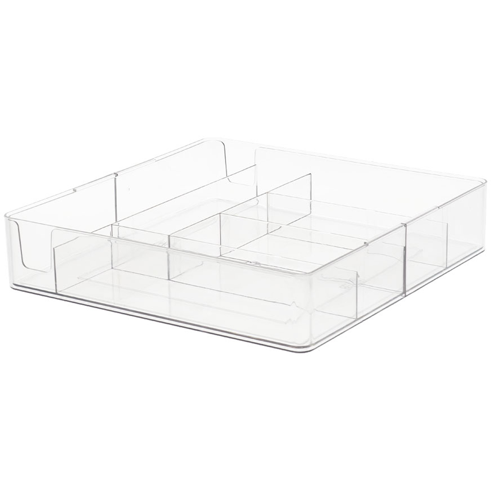 Living and Home Clear Expandable Drawer Organiser with 6 Compartments Image 1