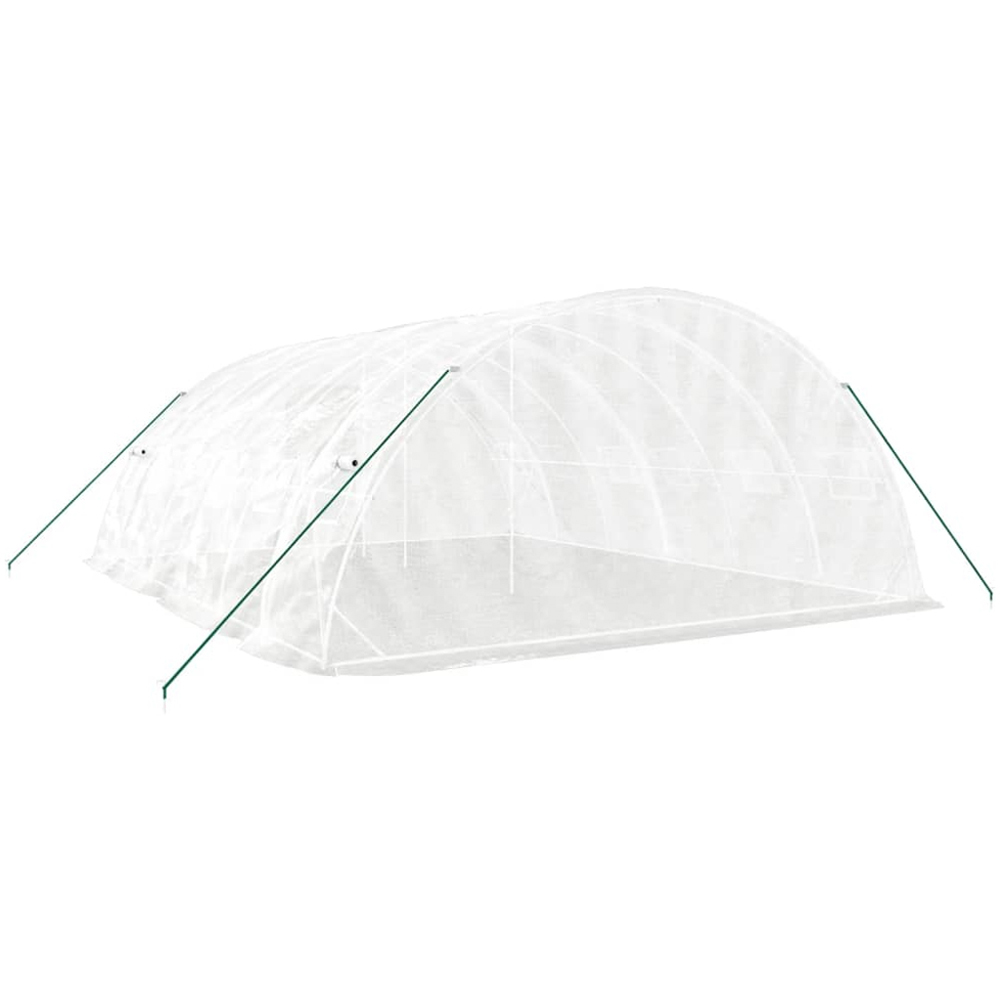 vidaXL White Polyethylene Galvanised Steel Frame 19.6 x 16.4ft Greenhouse Image 3