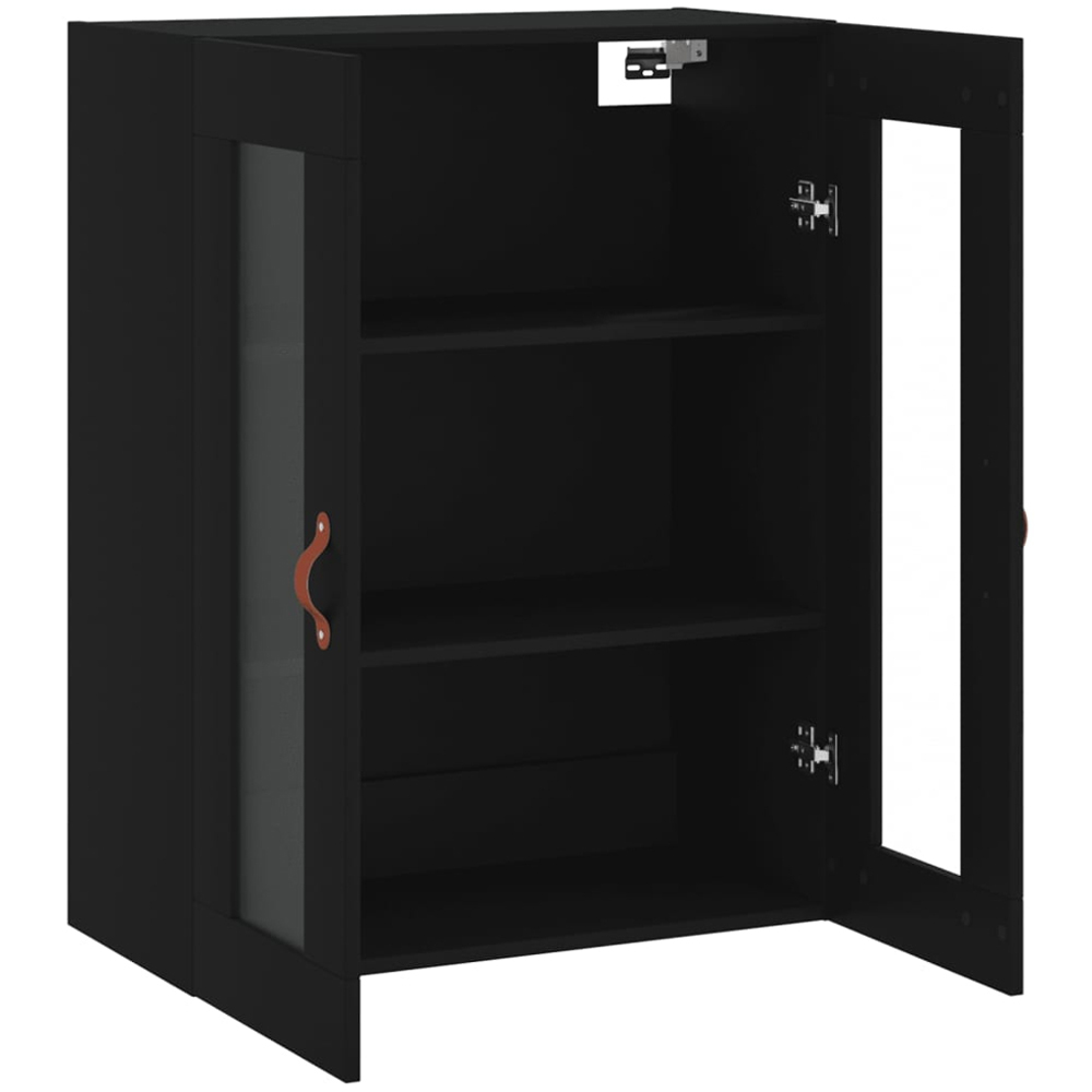 vidaXL 2 Glass Door Black Wall Mounted Cabinet Image 7
