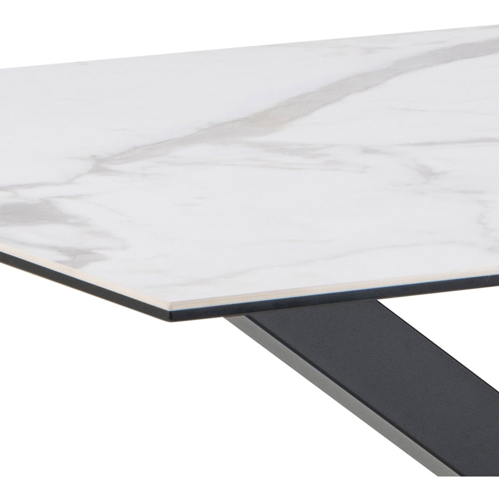 Florence Heaven 4 Seater Ceramic Top Dining Table Set White Swivel Cream Image 7